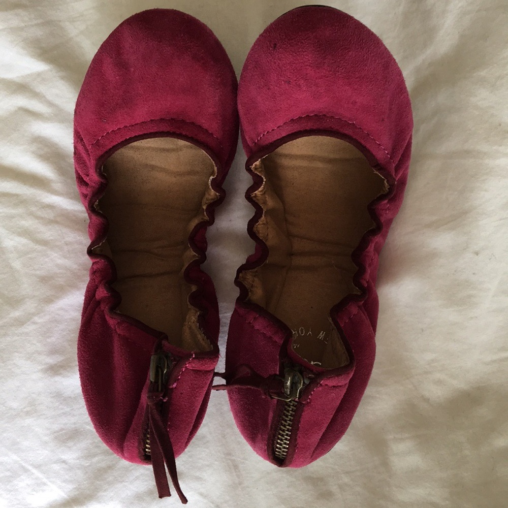 Suede Flats with zipper detail